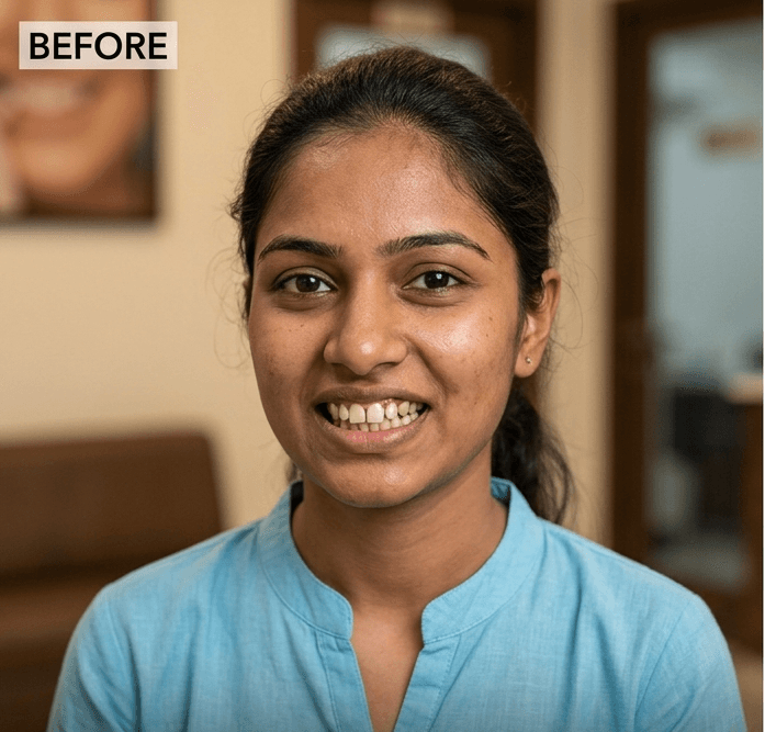 Smile brightening — before